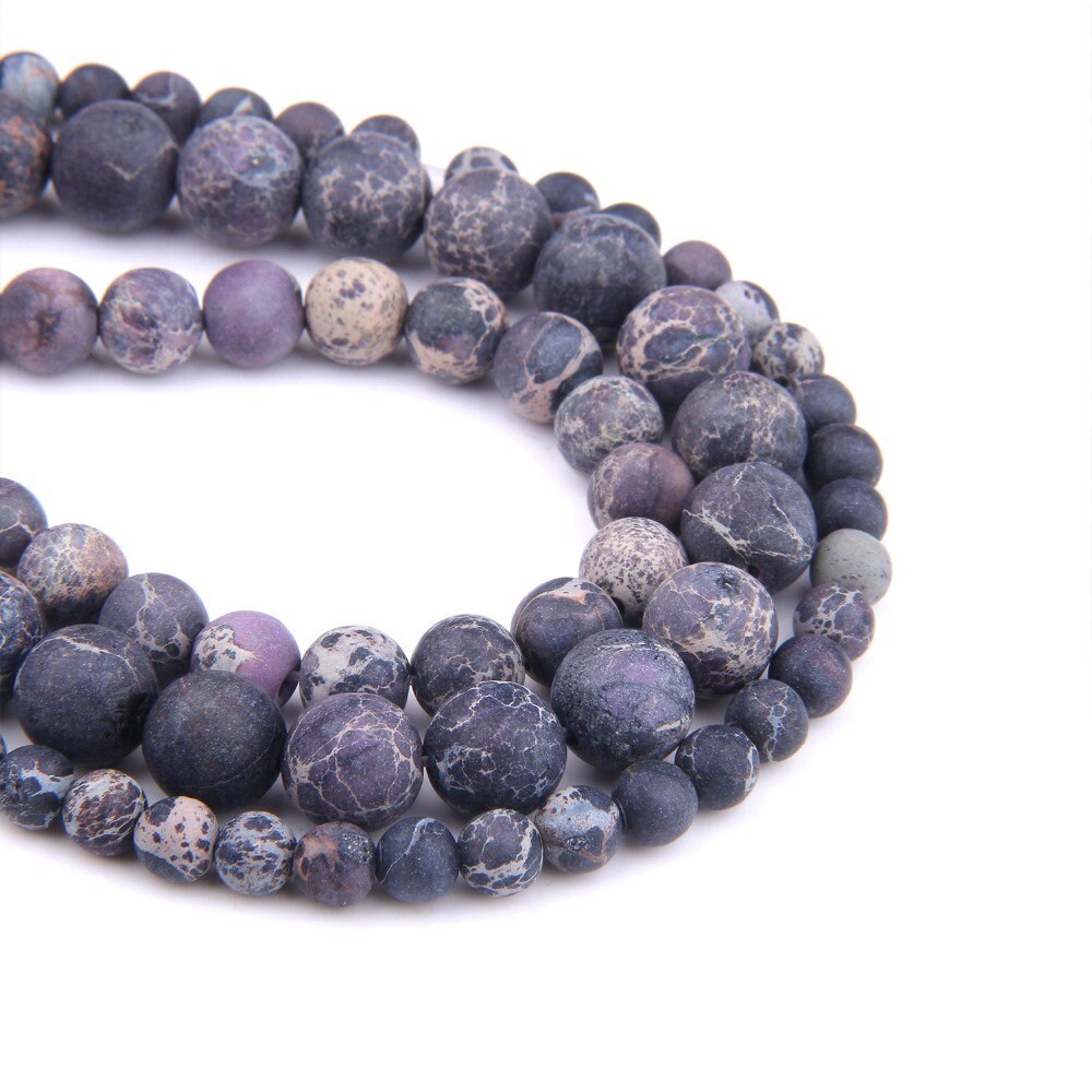 Black Sea Sediment Jasper Matte Beads 6mm 8mm 10mm 12mm 15''