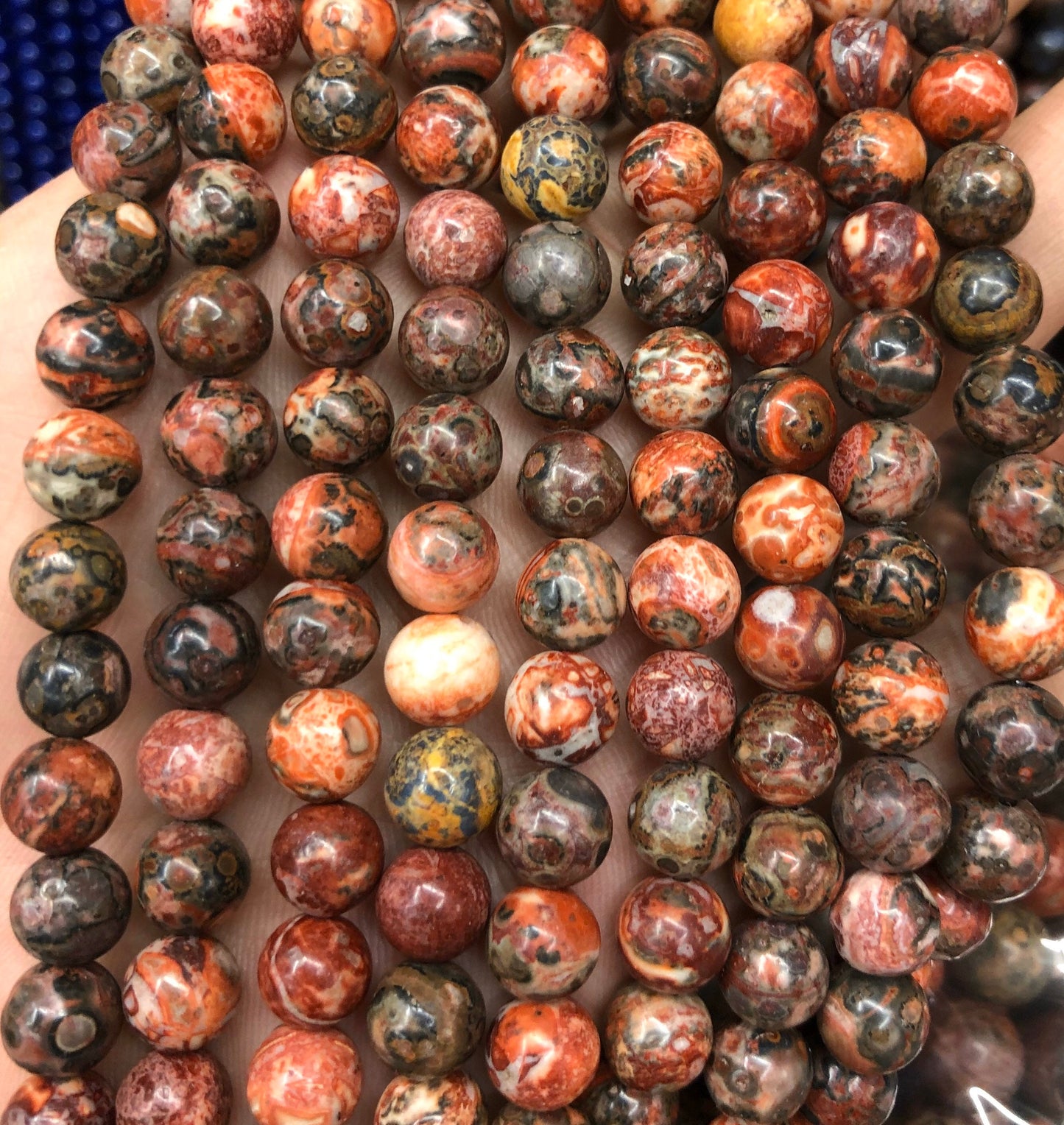 Red Leopard Jasper , Natural Gemstone , Round Stone 4mm 6mm 8mm 10mm 15''