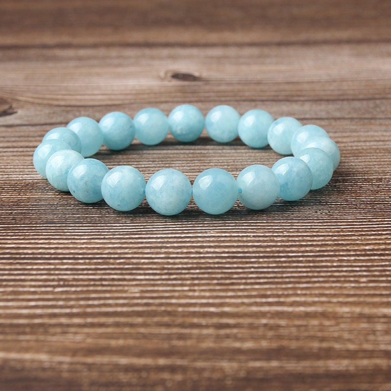 Blue Jade Armbånd Loose Beads Armbånd 6mm 8mm 10mm 8''