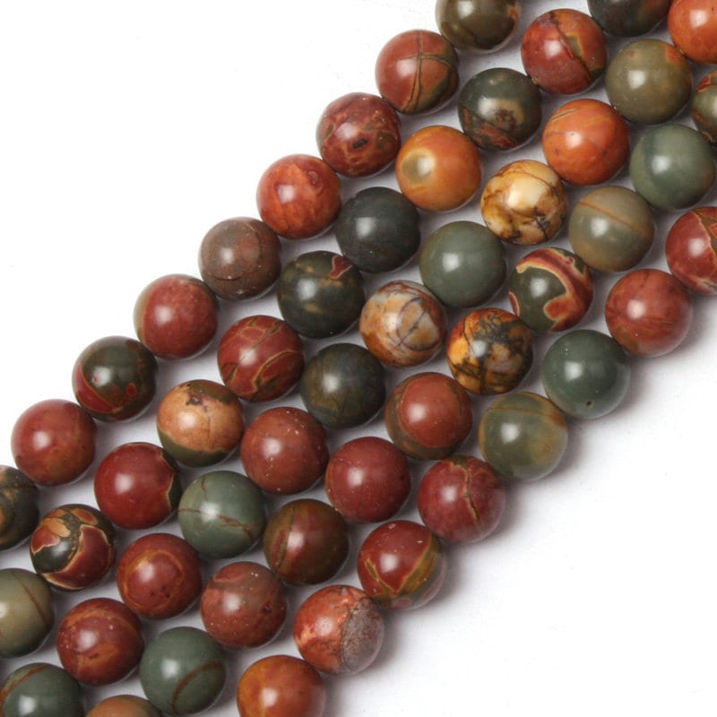 Red Picasso Jasper , Natural Gemstone Round Loose Stone 4mm 6mm 8mm 10mm 12mm 15''