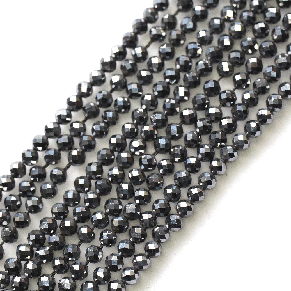 Terahertz Faceted Beads 2mm 3mm 4mm 15''