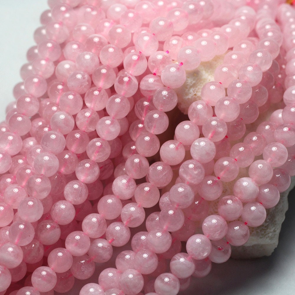 Madagascar Rose Quartz Beads Natural Gemstone Beads 6mm 8mm 10mm 15''