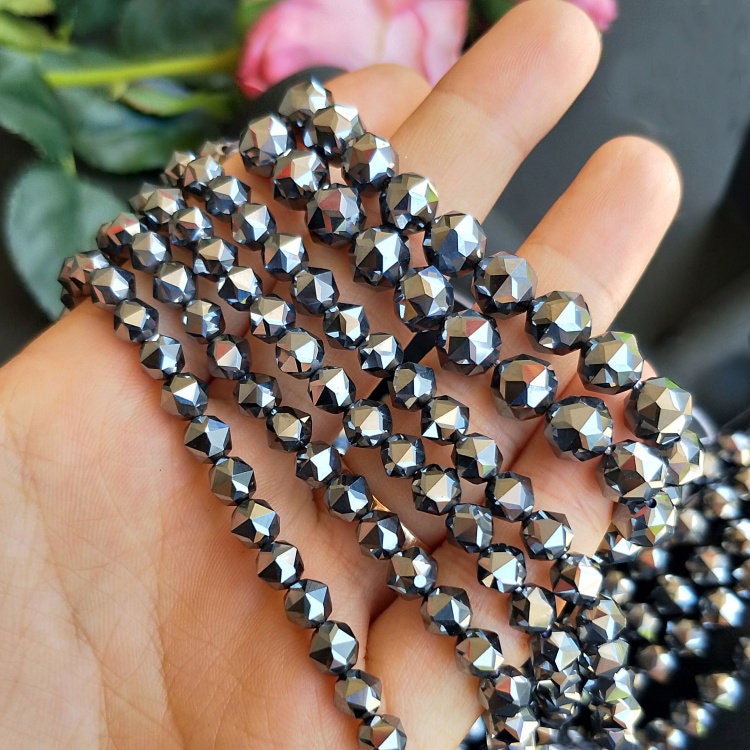 Terahertz Nugget Faceted Beads 6mm 8mm 10mm 15''