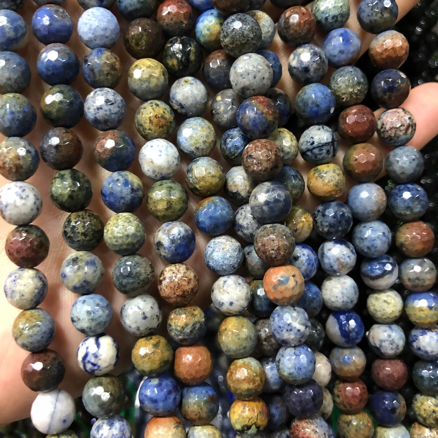 Rainbow Dumortierite Faceted Beads 8mm 15''