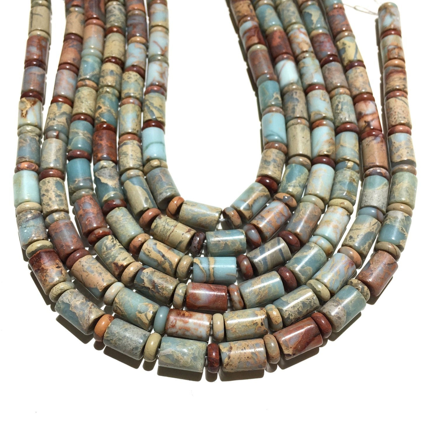 Impression Jasper Tube Beads 6x10mm 8x12mm 10x14mm 15''