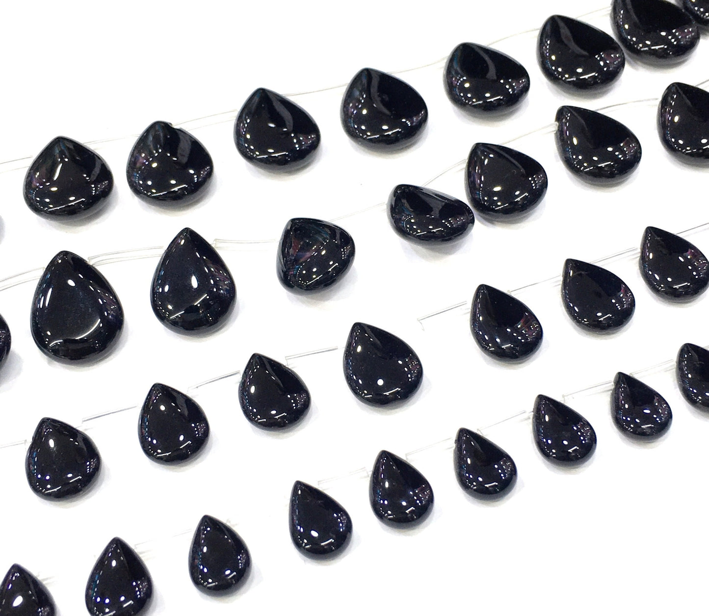 Black Onyx Teardrop Beads Natural Gemstone Beads 10mm 12mm 14mm 16mm 18mm 20mm 15''