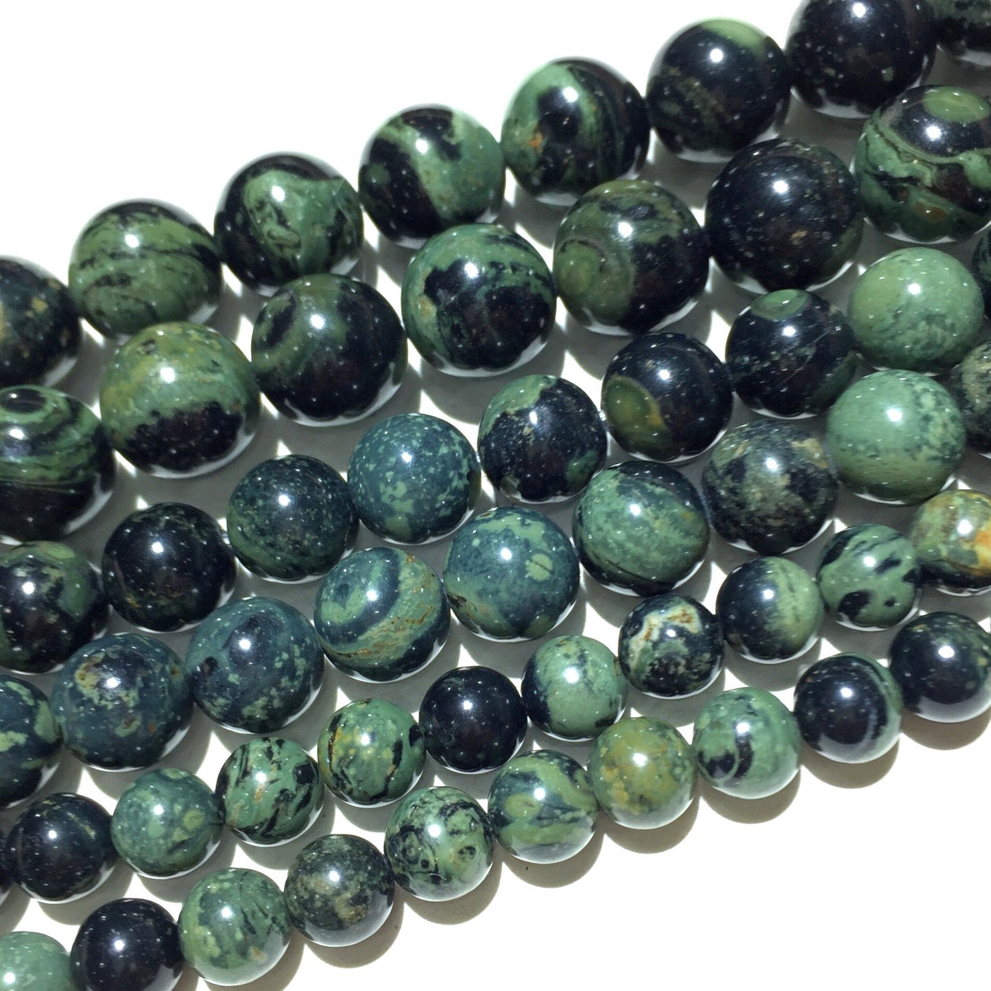 Perles de jaspe kambaba vert 4 mm 6 mm 8 mm 10 mm 12 mm 15''