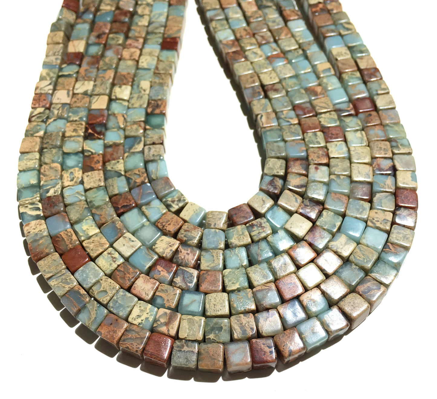 Impression Jasper Cube Beads 4mm 6mm 8mm 15''