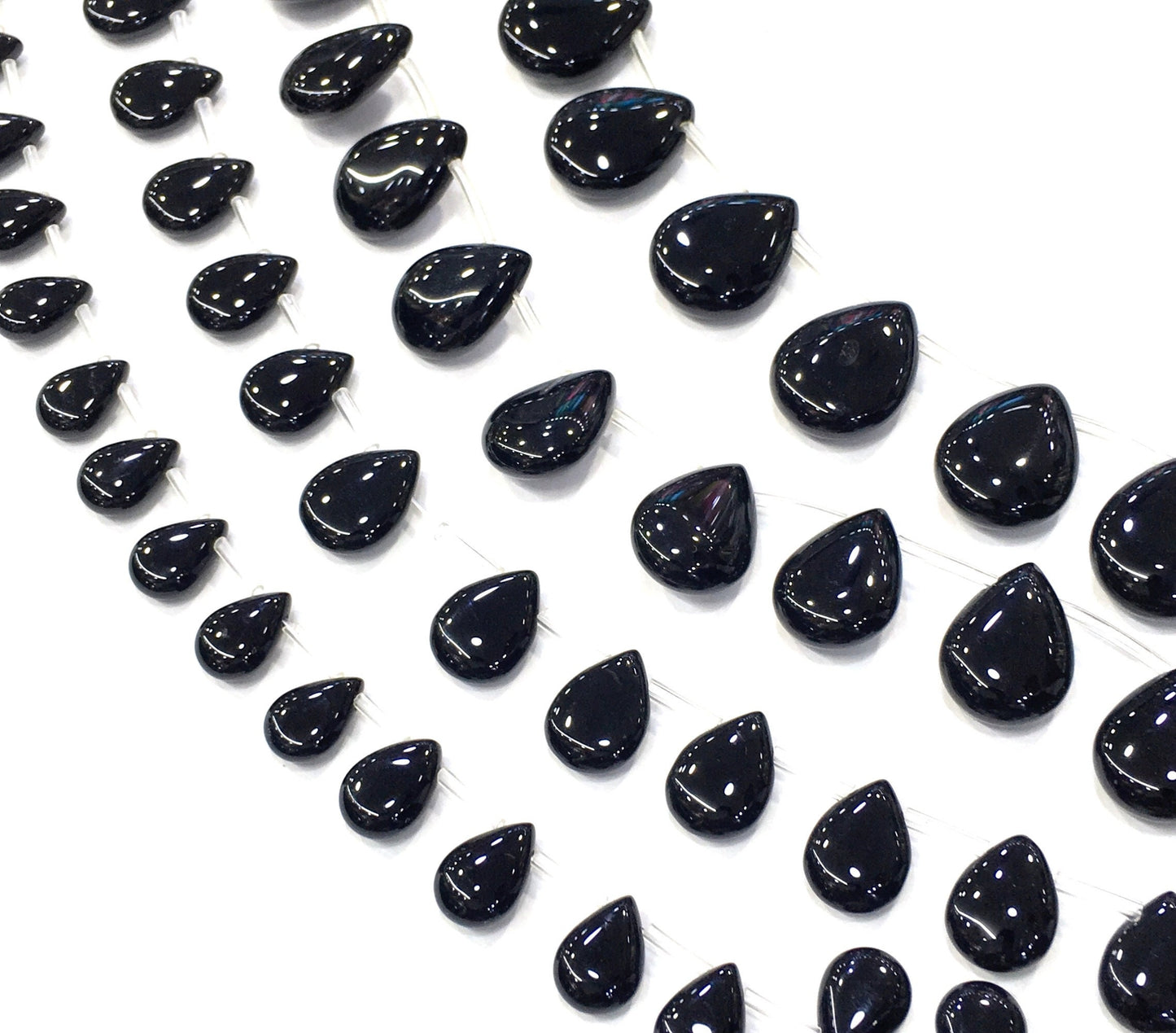 Black Onyx Teardrop Beads Natural Gemstone Beads 10mm 12mm 14mm 16mm 18mm 20mm 15''