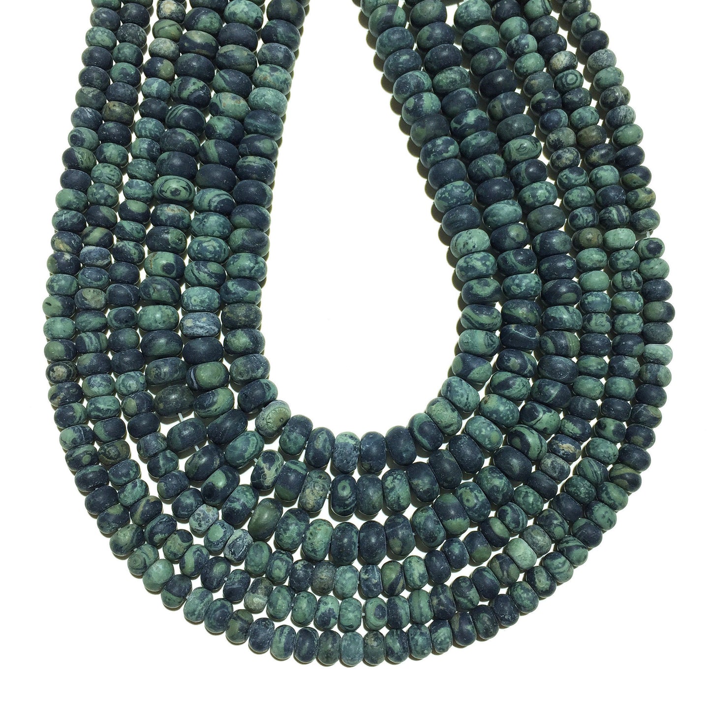 Kambaba Jasper Rondelle matte perler 4x6mm 5x8mm 15''