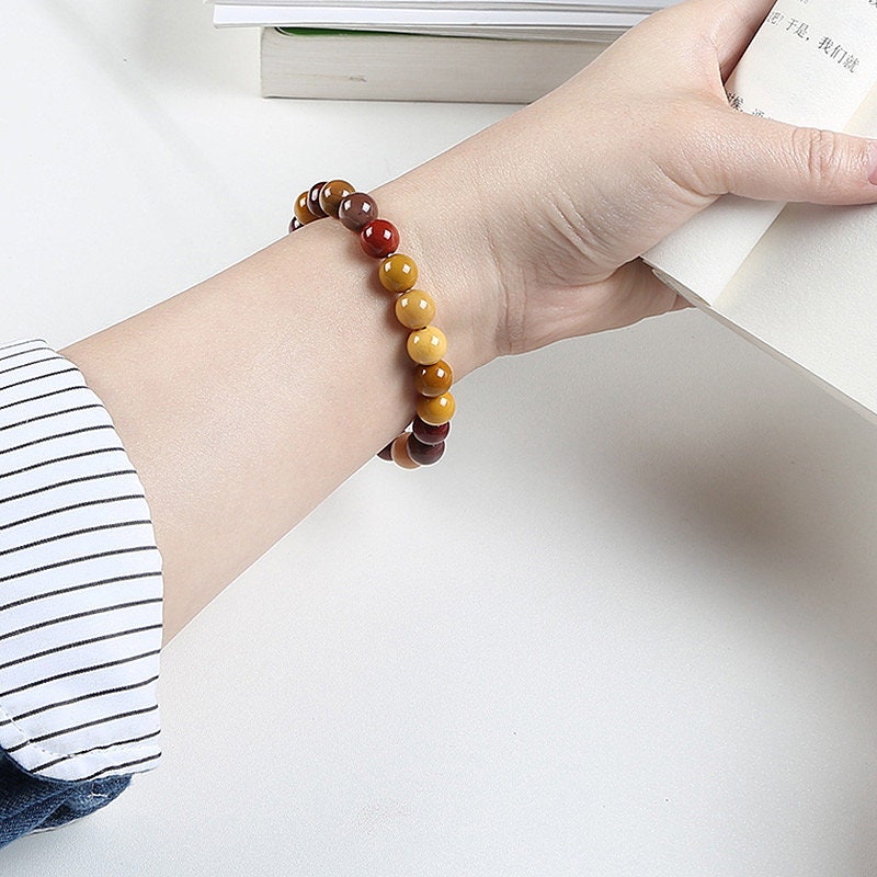 Mookaite Jasper Beads Bracelet 8''