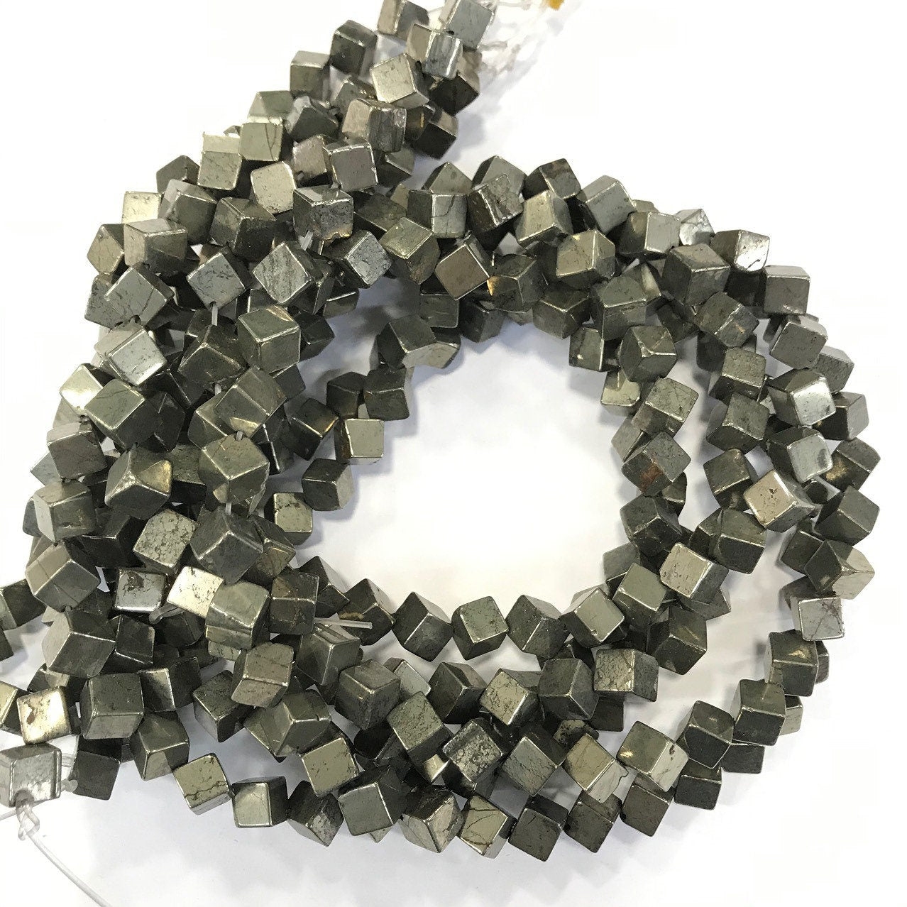 Pyrite Cube Beads 6mm 8mm 10mm 15''