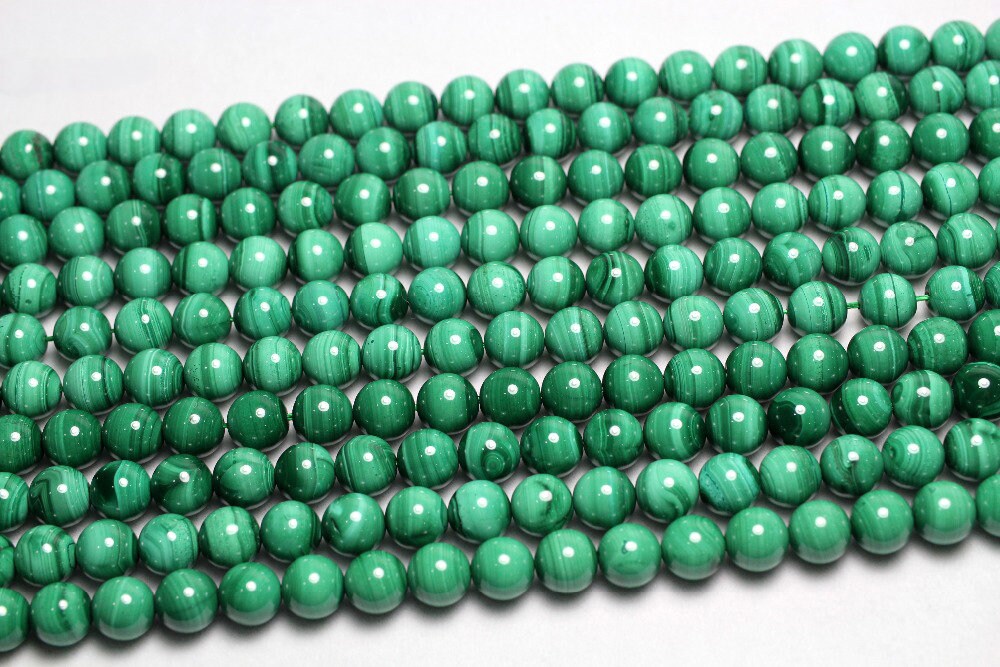 Genuine Light Malachite Stone Beads 4mm 6mm 8mm 10mm 12mm 15''