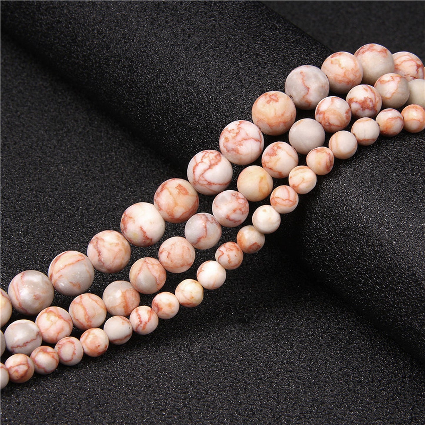 Rød Silke Jaspis Mat, Naturlig Ædelsten, Rund Frosted Sten 4mm 6mm 8mm 10mm 15''