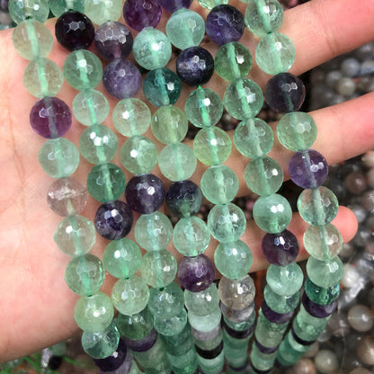 Fluorite Faceted Beads 6mm 8mm 10mm  15''
