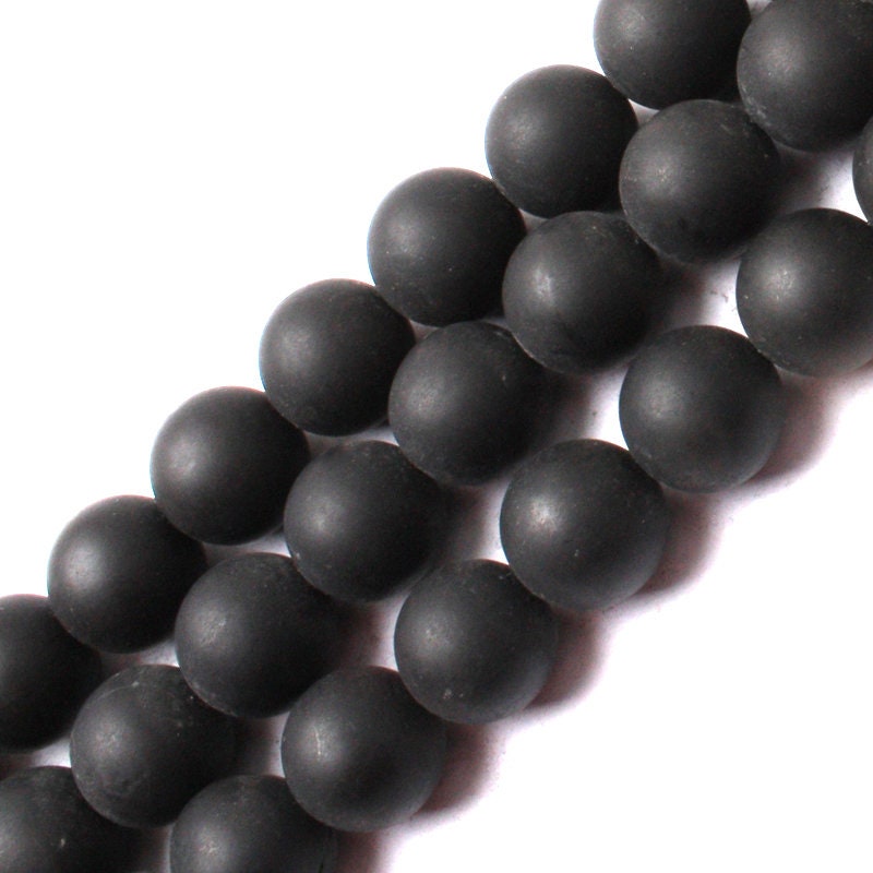 Black Onyx Matte Beads Natural Gemstone Beads 4mm 6mm 8mm 10mm 12mm 14mm 15''