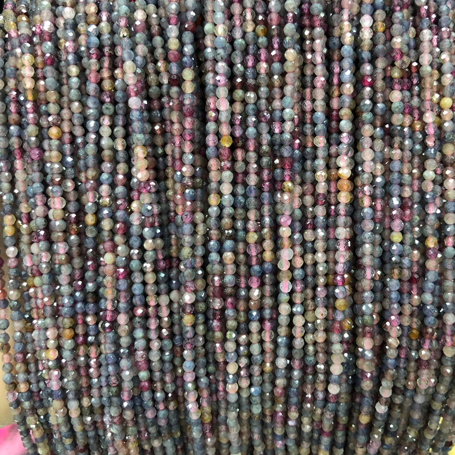 Rubin safir facetteret, naturlig ædelsten, rund løs sten 2mm 3mm 4mm 15''