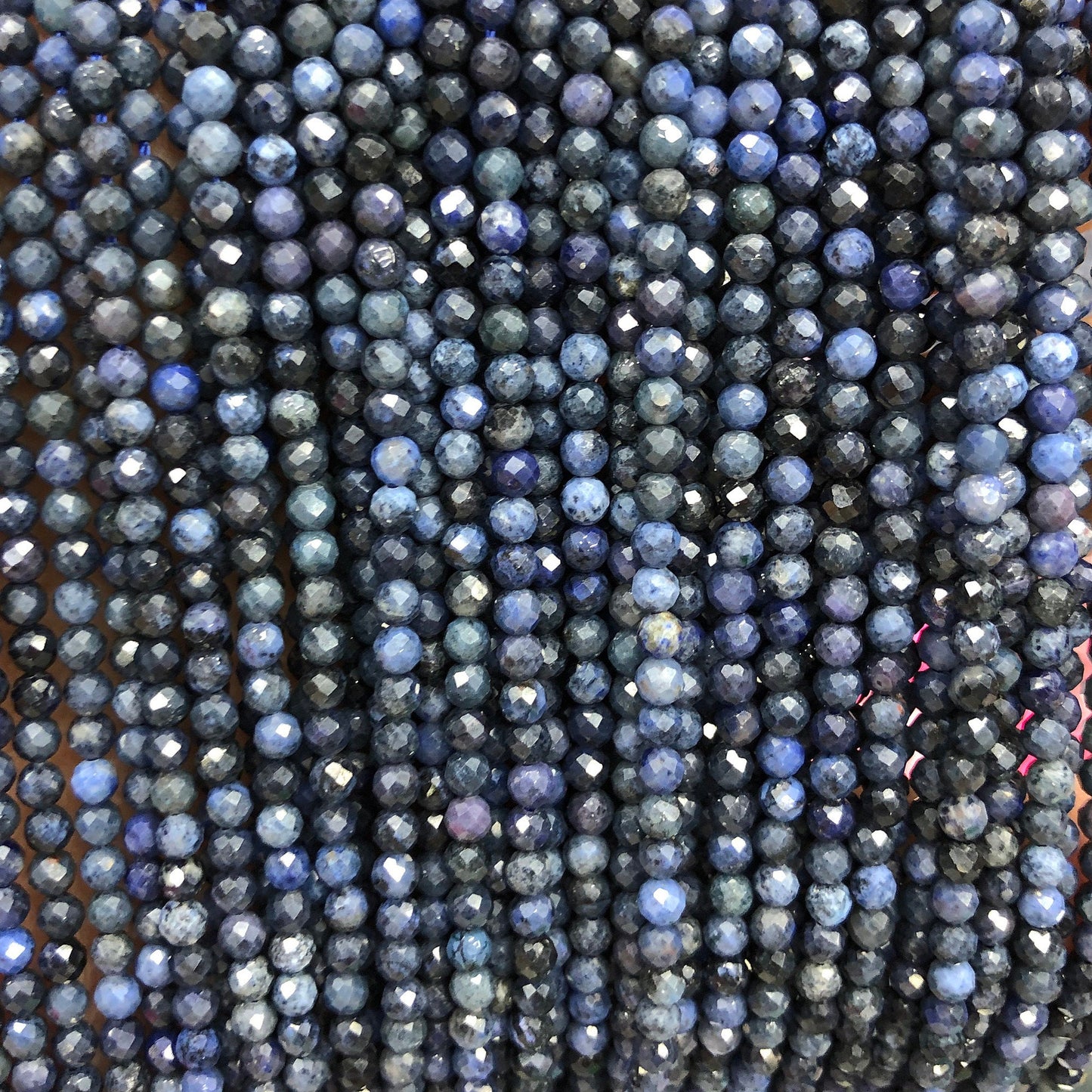 Dumortierite Faceted Bead 2mm 3mm 4mm 15''