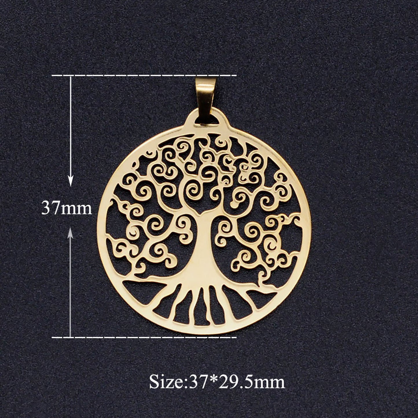 Tree of Life Pendants Charms Stainless Steel Pendant For Jewelry Making 30x37mm 5pcs