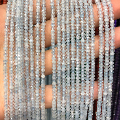 Aquamarine Rondelle Faceted Beads 2x3mm 15''
