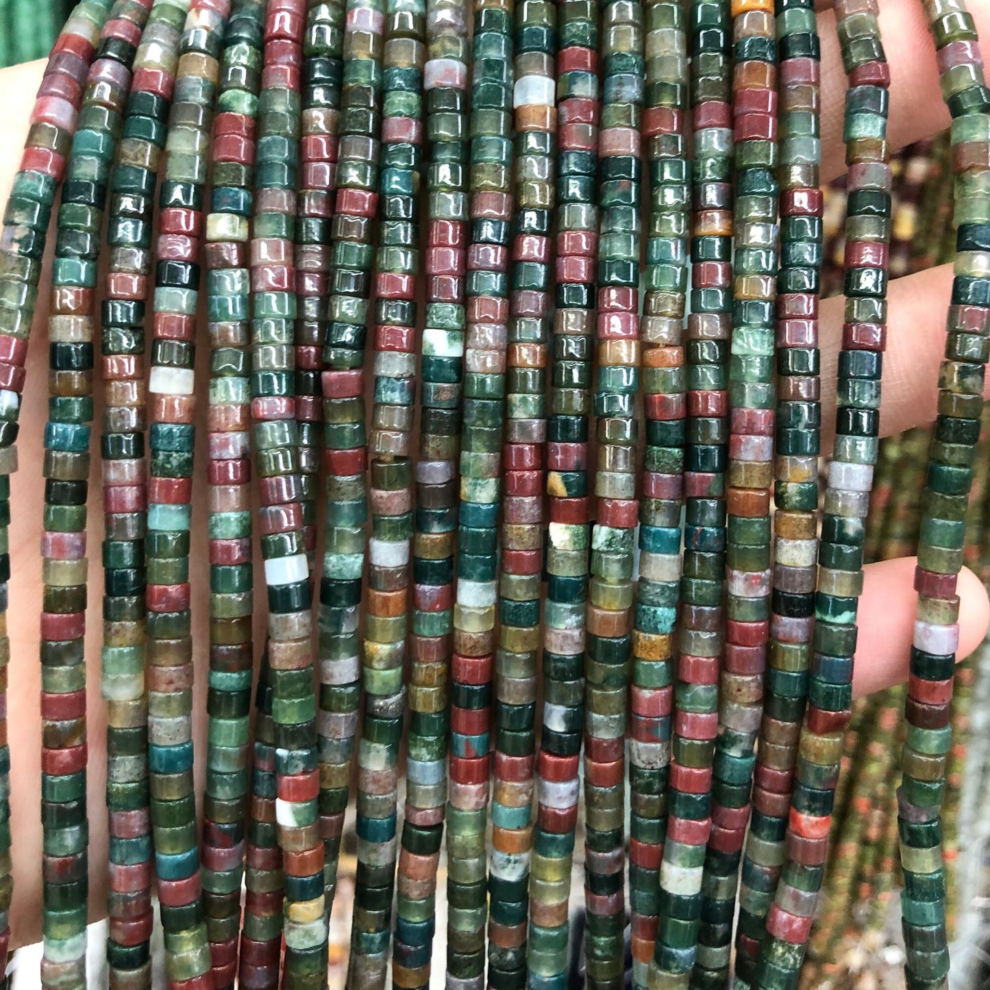 2x4mm Fancy Agate Rondelle Beads 15''