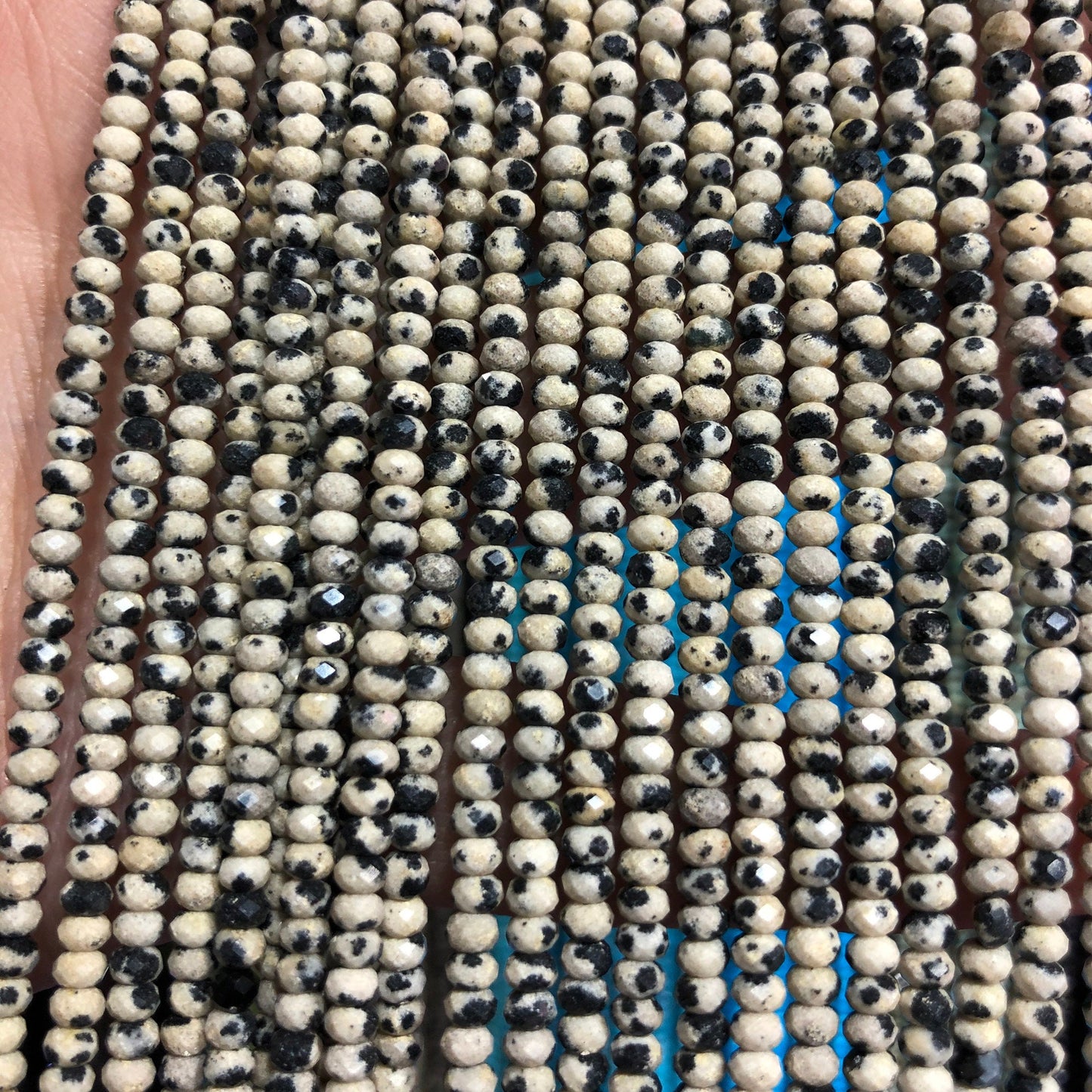 Dalmation Jasper Rondelle Faceted Rondelle 2x3mm 15''