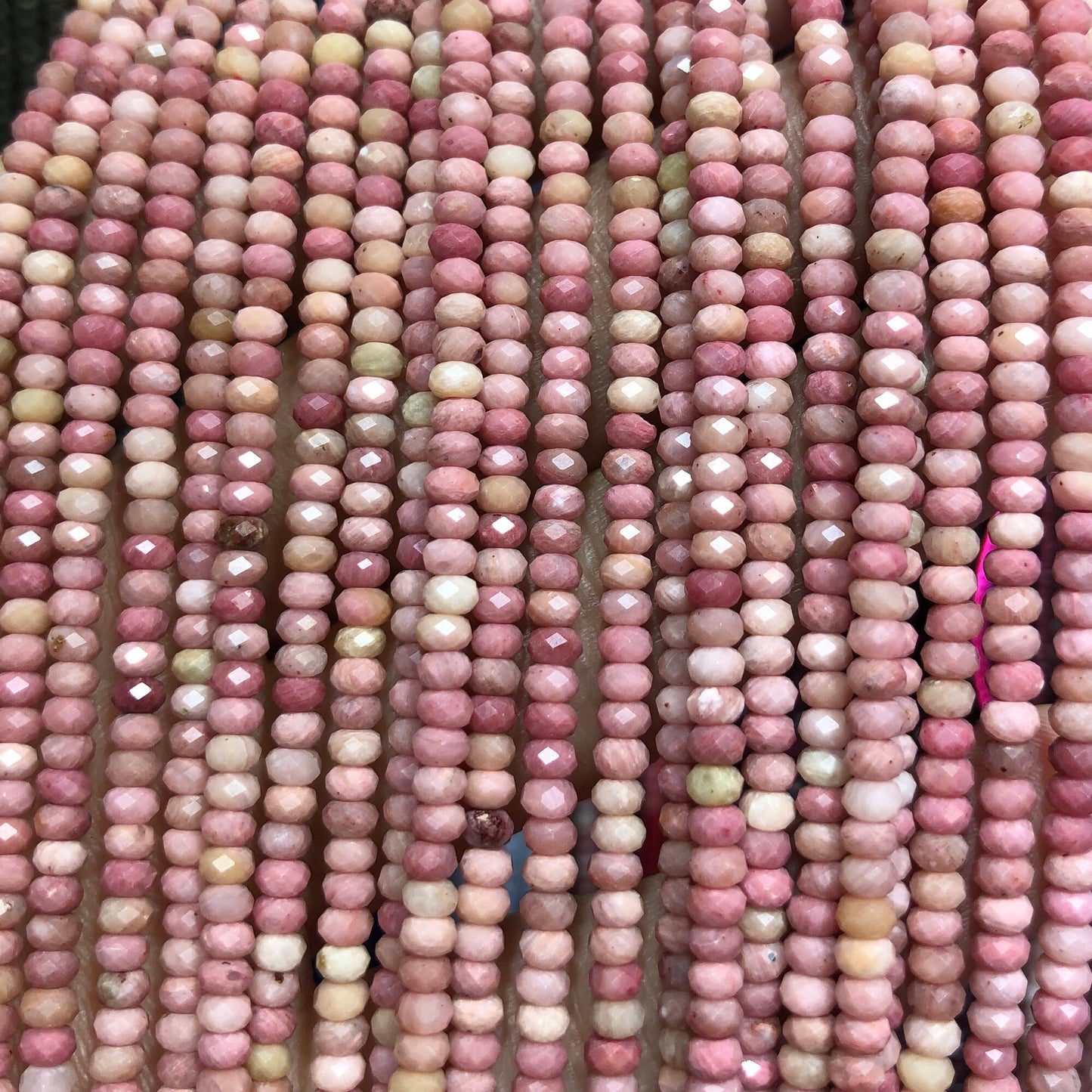 Red Rhodonite Nice Cut Rondelle Faceted Beads 2x3mm 15''