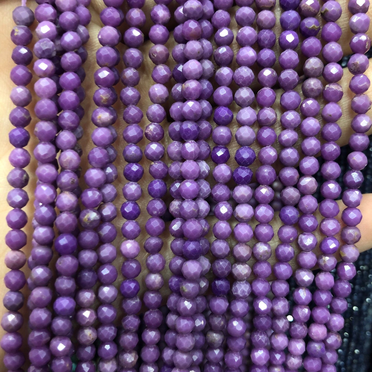 Phosphosiderite Faceted Beads 4mm 15''