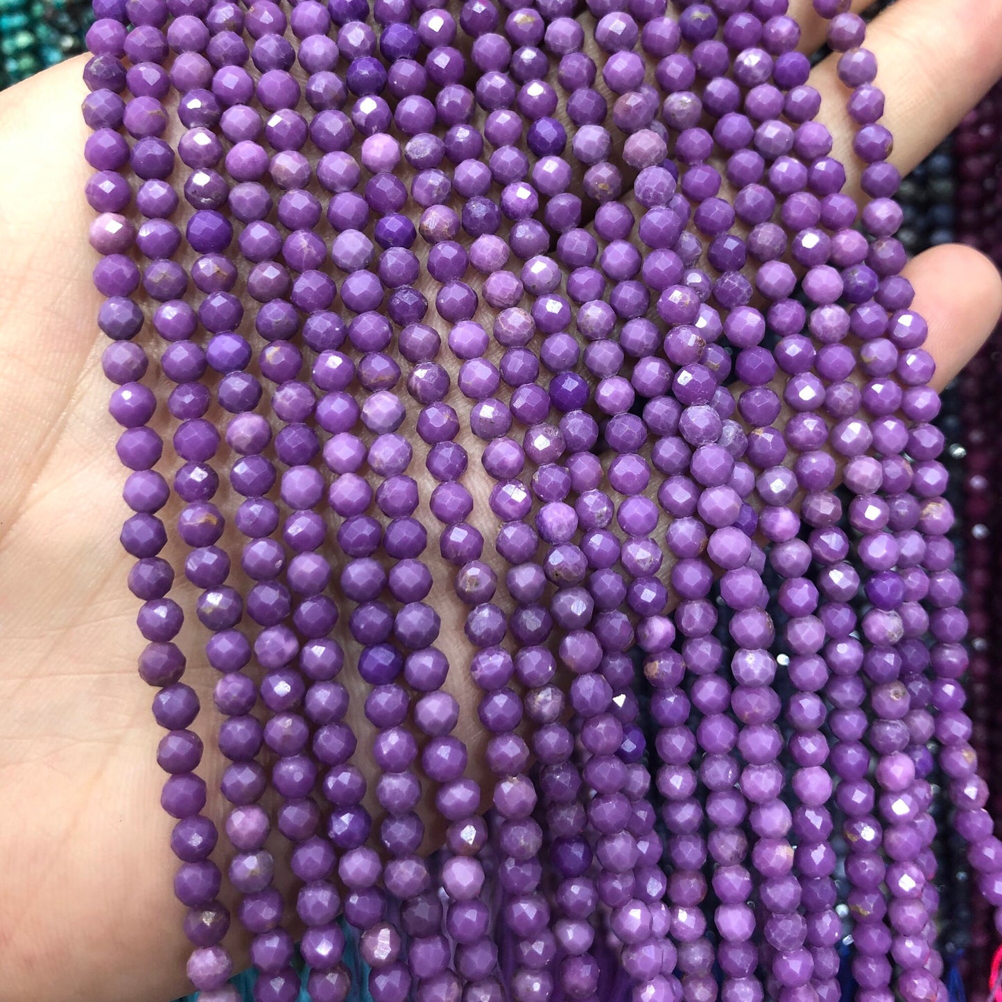 Phosphosiderite Faceted Beads 4mm 15''
