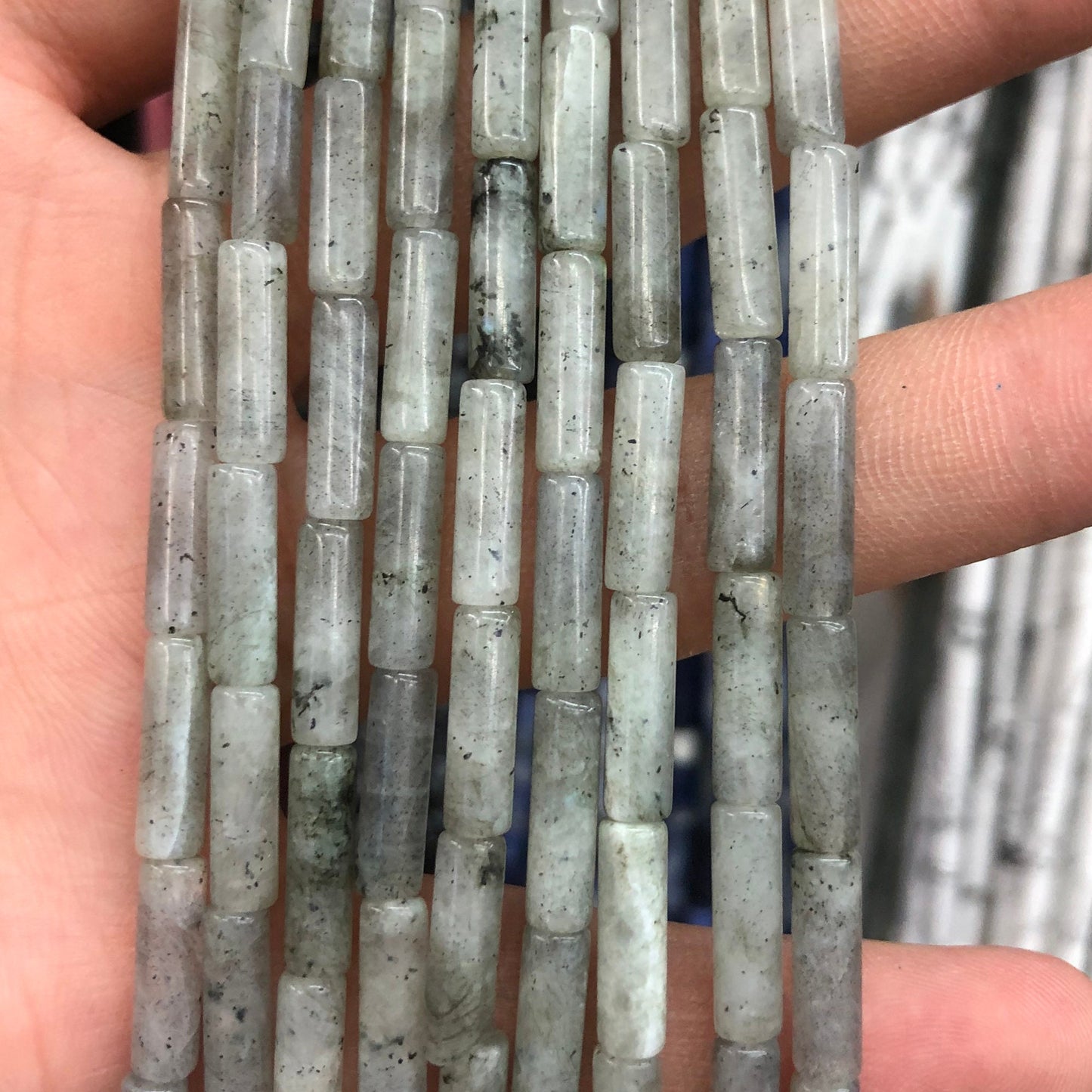 Labradorite Tube Beads 4x13mm 15''