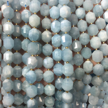 Aquamarine Faceted Beads 10mm 15''