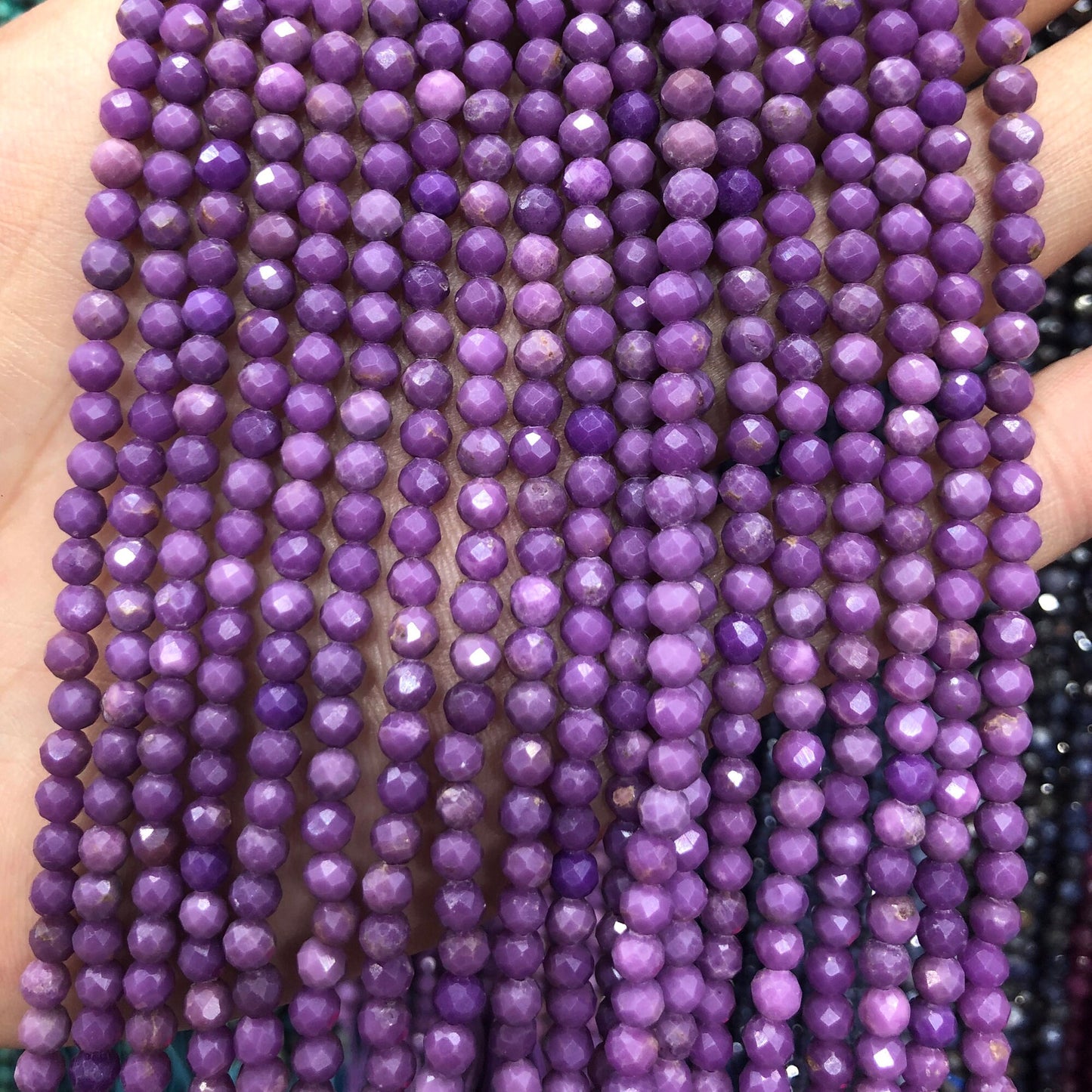 Phosphosiderite Faceted Beads 4mm 15''
