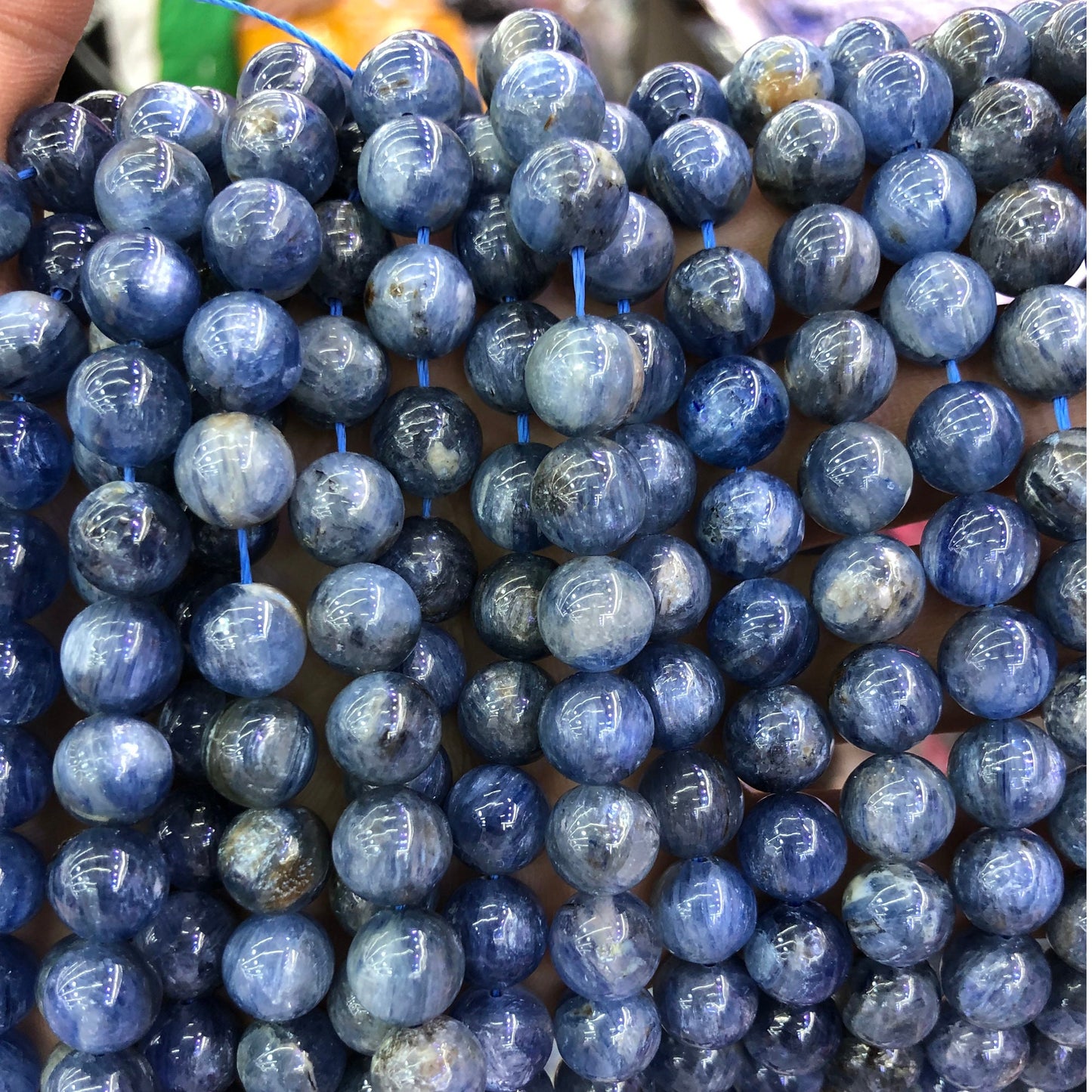 Ægte Kyanit stenperler 8mm 10mm 15''