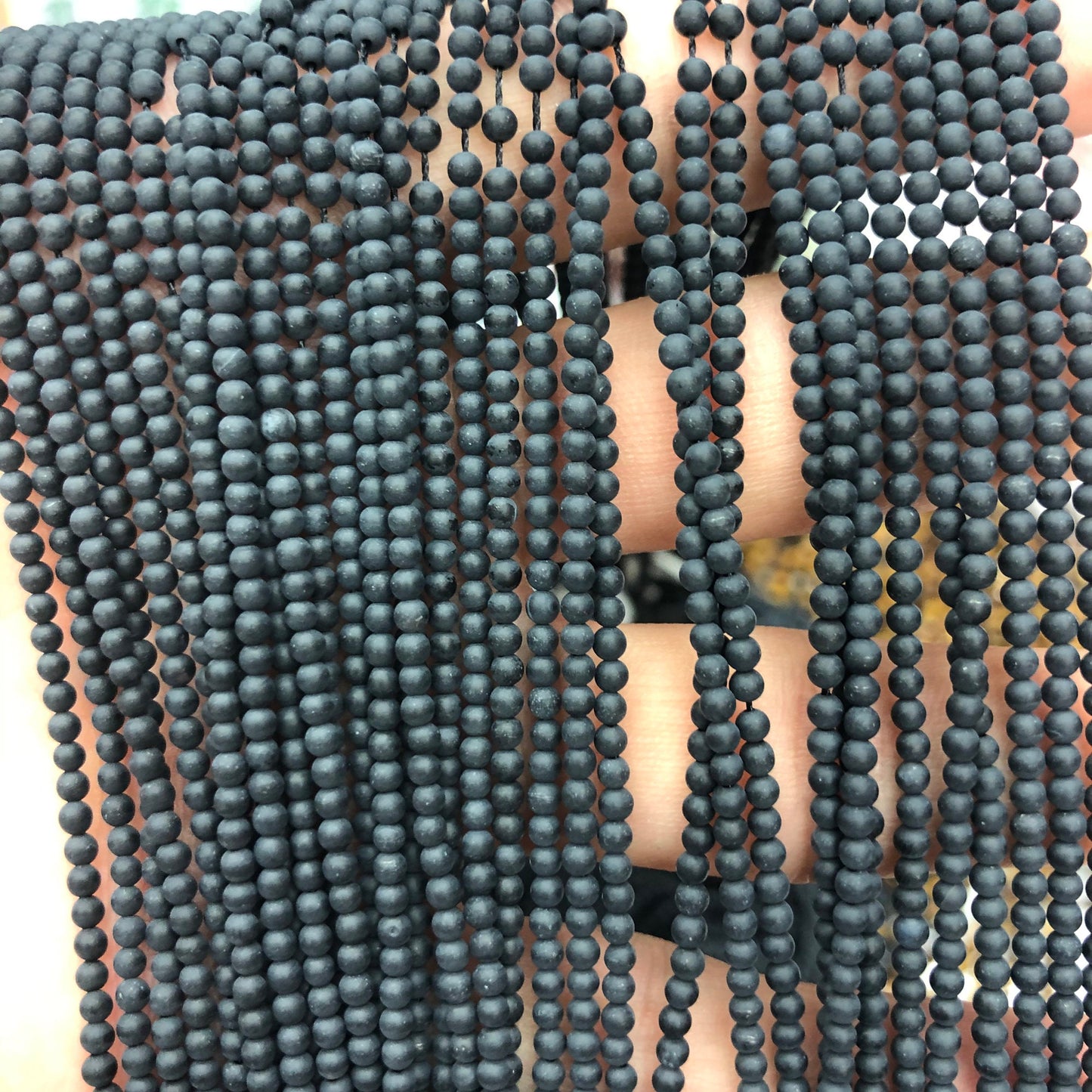 Perles d'onyx mates, pierres précieuses naturelles, 2 mm, 3 mm, 4 mm, 15 pouces