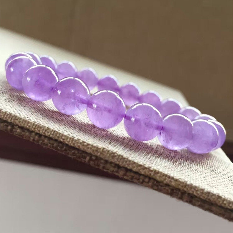 Bracelet en jade violet véritable 8''