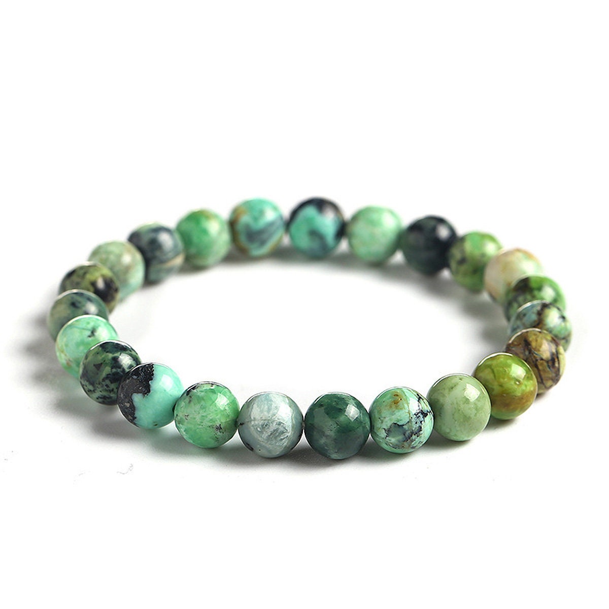 Variscite Armbånd Natursten Perler Armbånd 6mm 8mm 10mm 8''