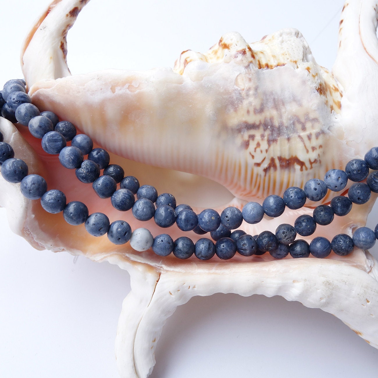 Blue Coral Beads 4mm 6mm 8mm 10mm 12mm 15''