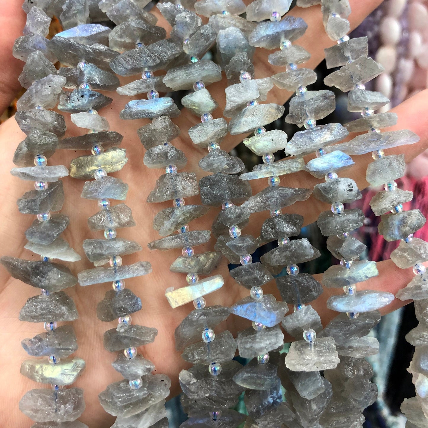 Raw Labradorite Nugget Beads 15-20mm