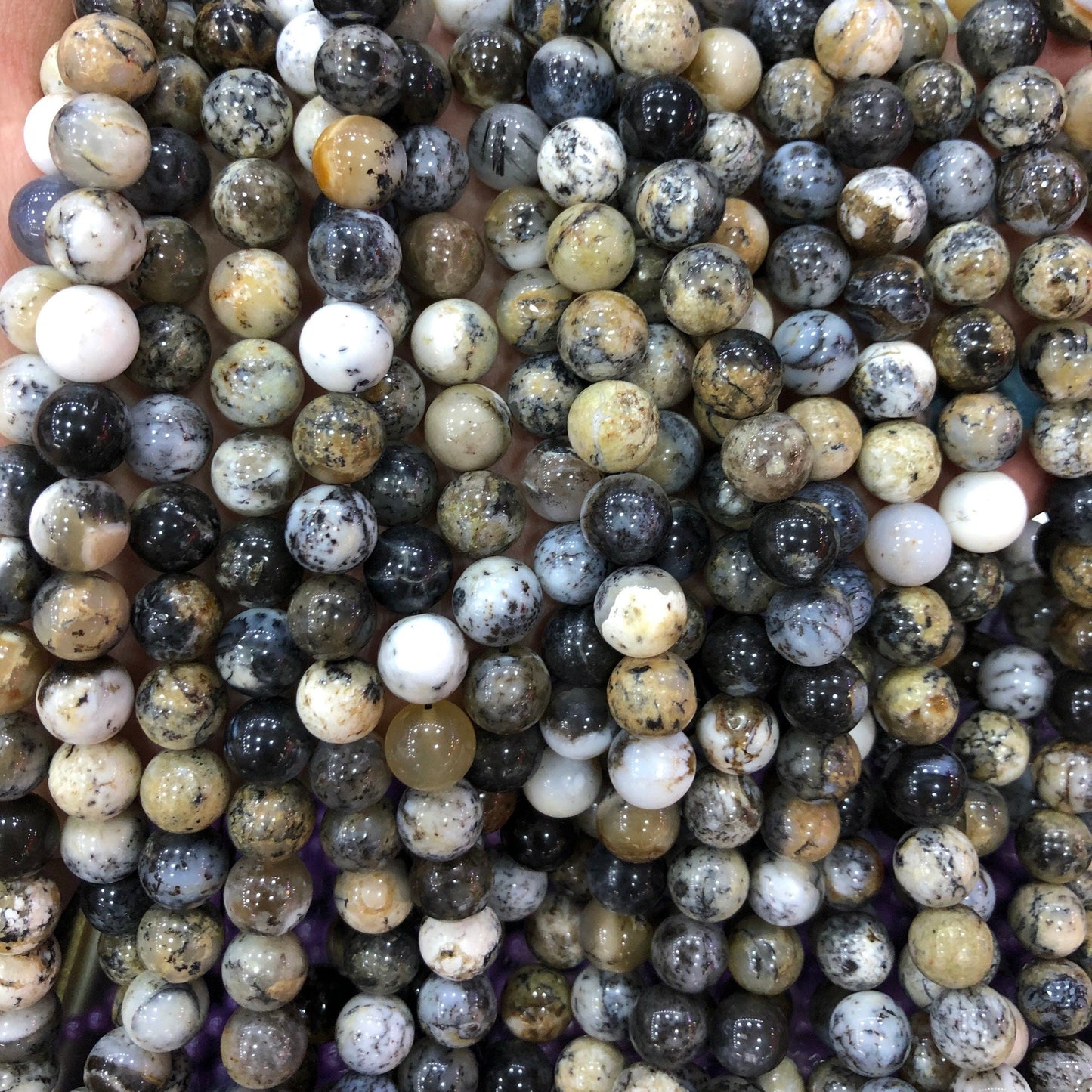 Black Opal Beads 6mm 8mm 10mm 15''