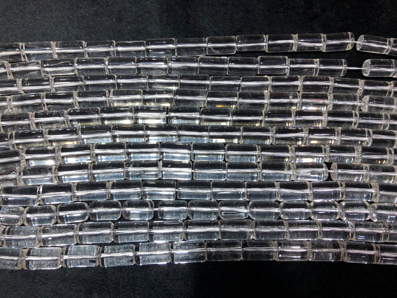 Crystal Quartz Tube Faceted Beads 10x14mm 22pcs