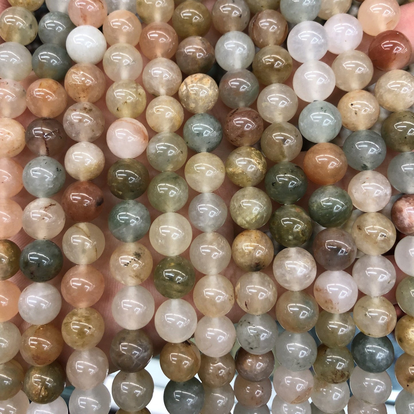 Mix Silk Quartz Beads 6mm 8mm 10mm 15''