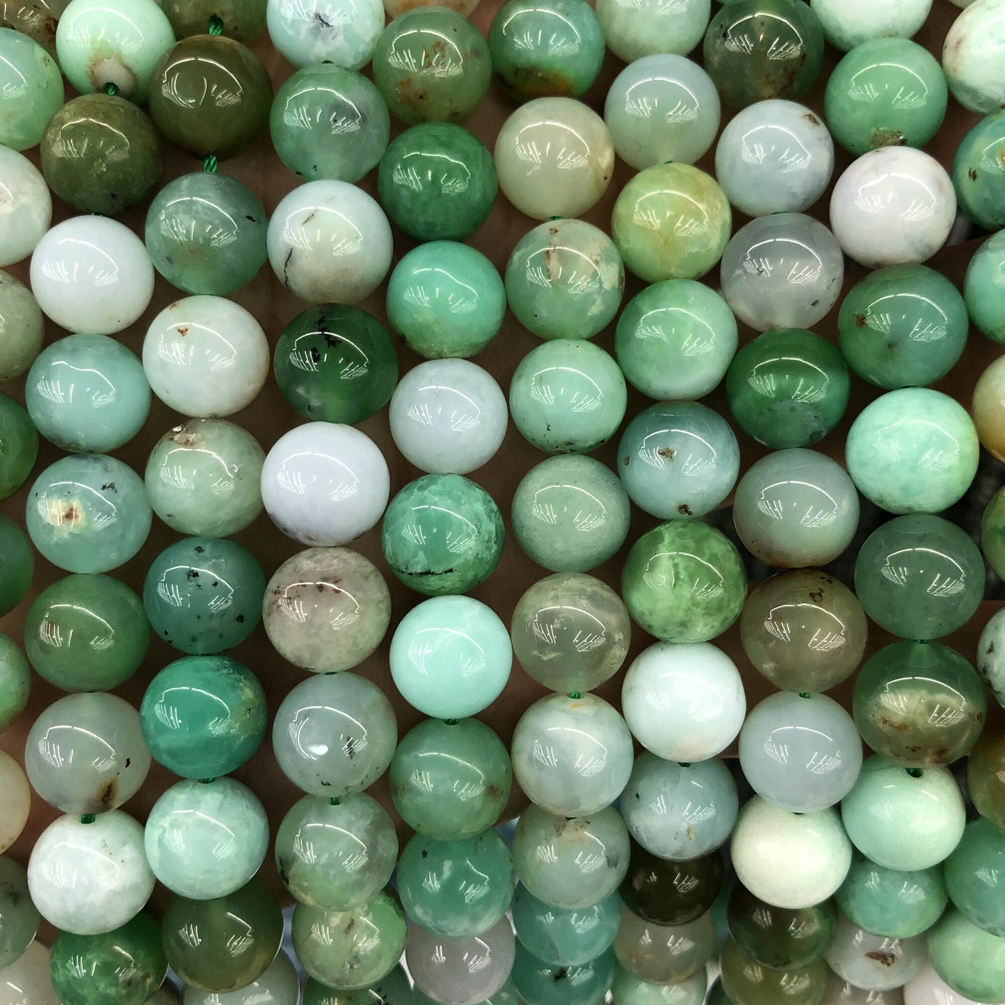Perles de chrysoprase AA 6 mm, 8 mm, 10 mm, 11 mm, 12 mm, 15 pouces