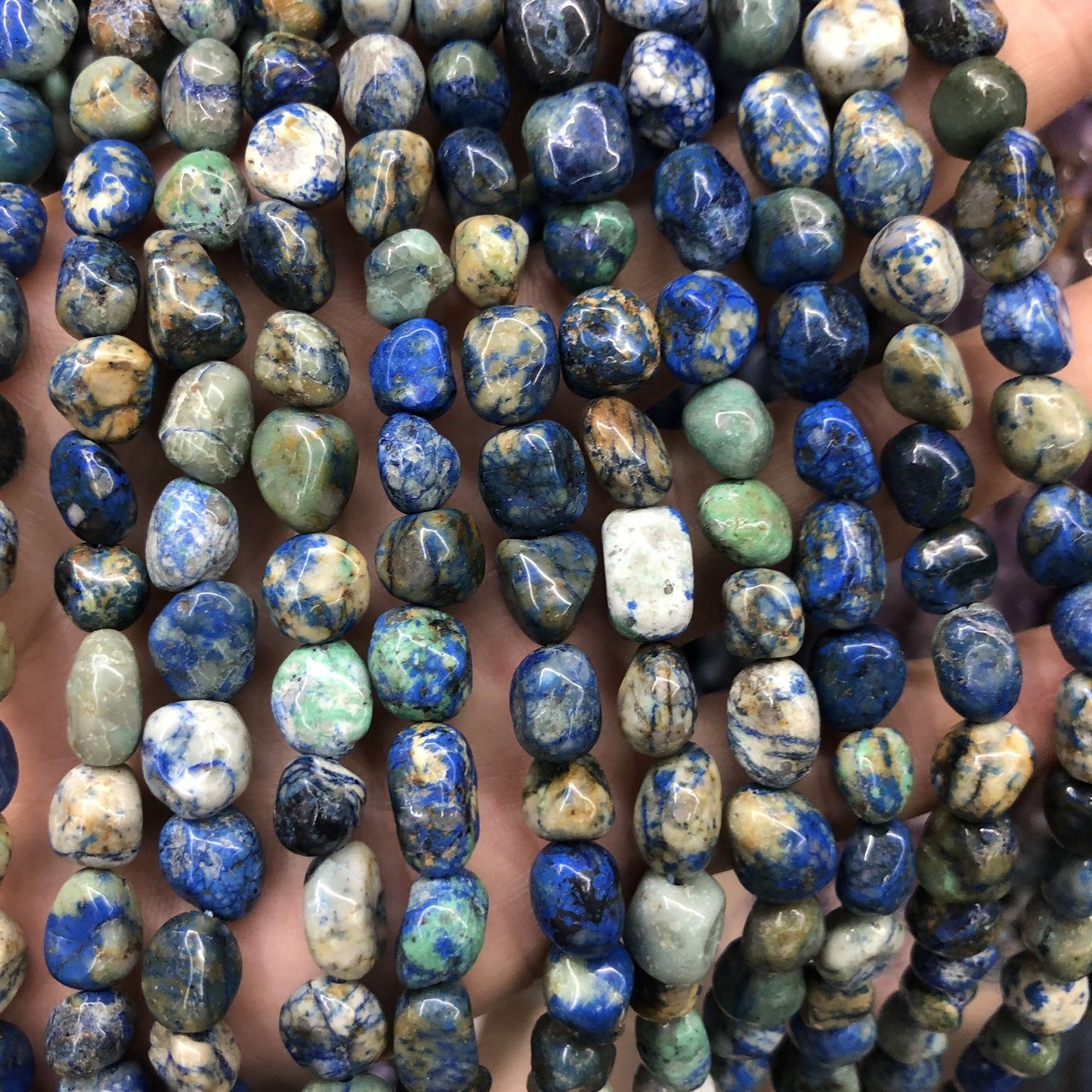 Chrysocolla Nugget Stone Beads 8-10mm 15''