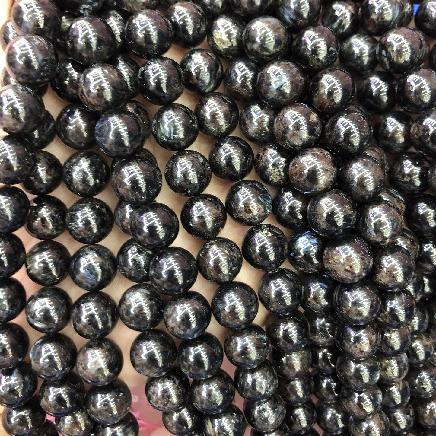 Blå amfibol, naturlig ædelsten, rund sten 6mm 8mm 10mm 15''