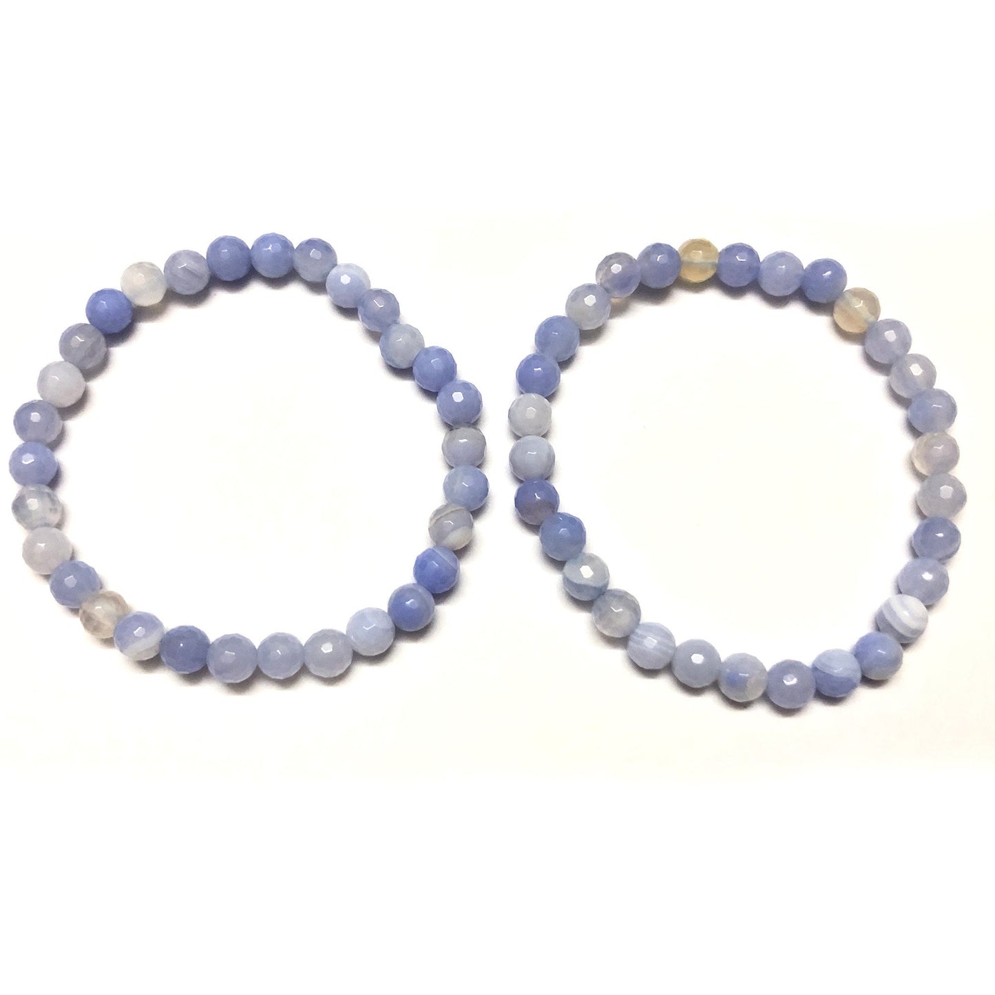 Blue Agate Bracelet Faceted Bracelet 8''