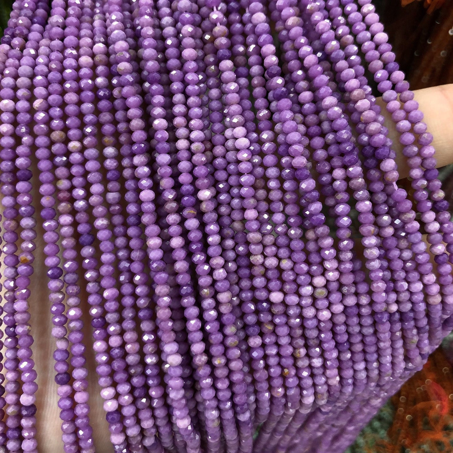 Phosphosiderite Rondelle Faceted Beads 2x3mm 15''