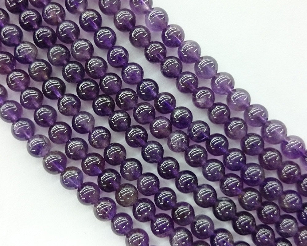 Ametystperler Naturlige ædelstensperler 4mm 6mm 8mm 10mm 12mm 15''