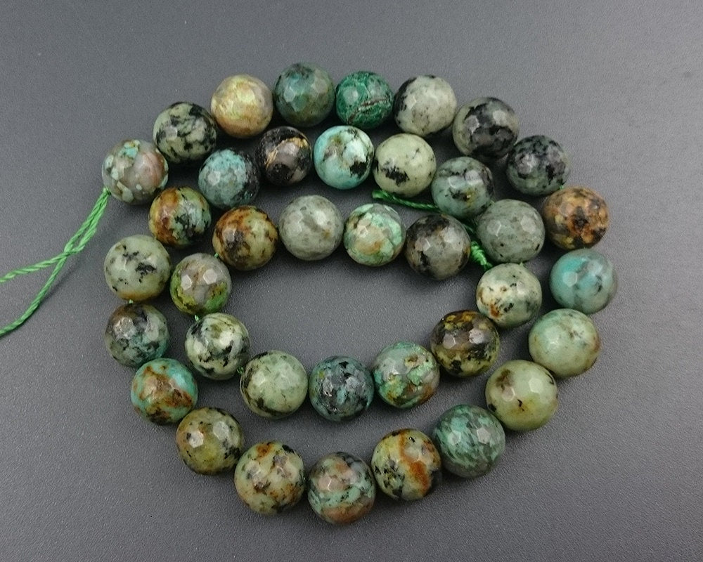 African Turquoise Faceted Beads 6mm 8mm 10mm