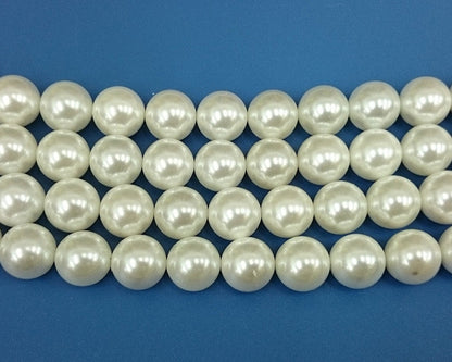 White Shell Pearl Beads 2mm 3mm 4mm 6mm 8mm 10mm 12mm 14mm 15''