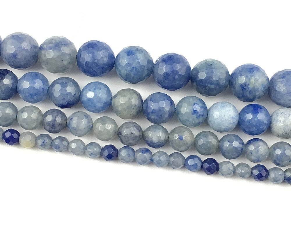 Blue Aventurine Faceted Beads 4mm 6mm 8mm 10mm 15''